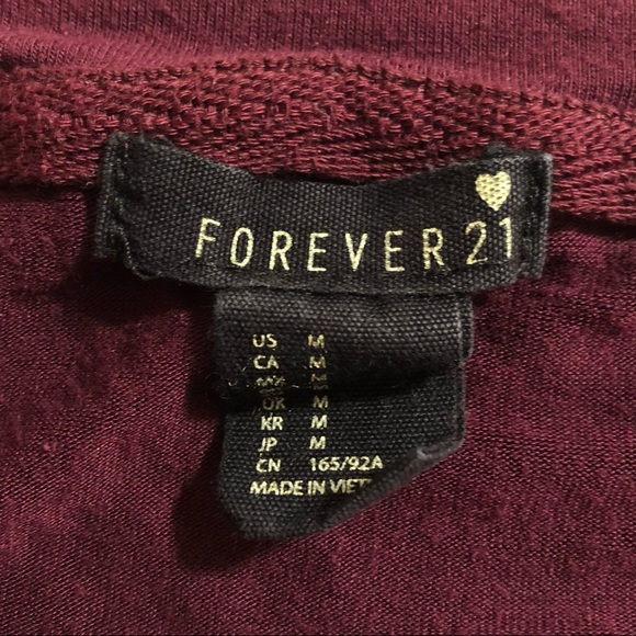 💸 $2 ADD-ON Forever 21 Burgundy Long Sleeve T-Shirt - Picture 5 of 5
